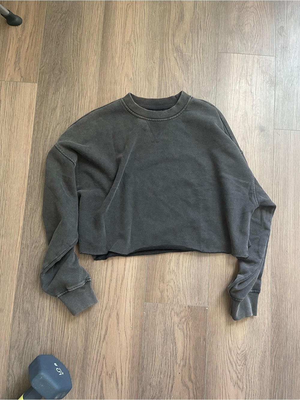 Women's Cropped Crewneck Sweatshirt - Charcoal